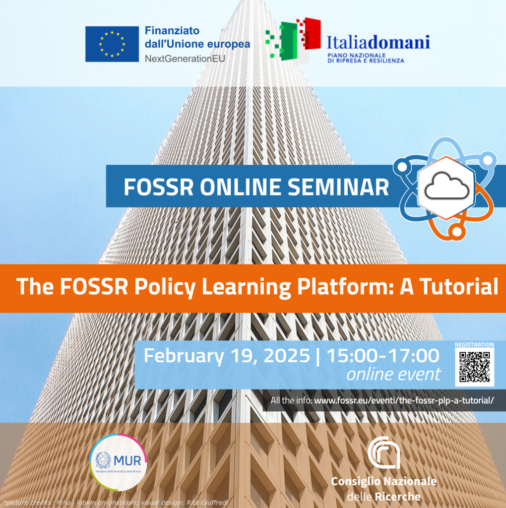 The FOSSR Policy Learning Platform: A Tutorial 2 2025   gennaio 19   social card seminar GC
