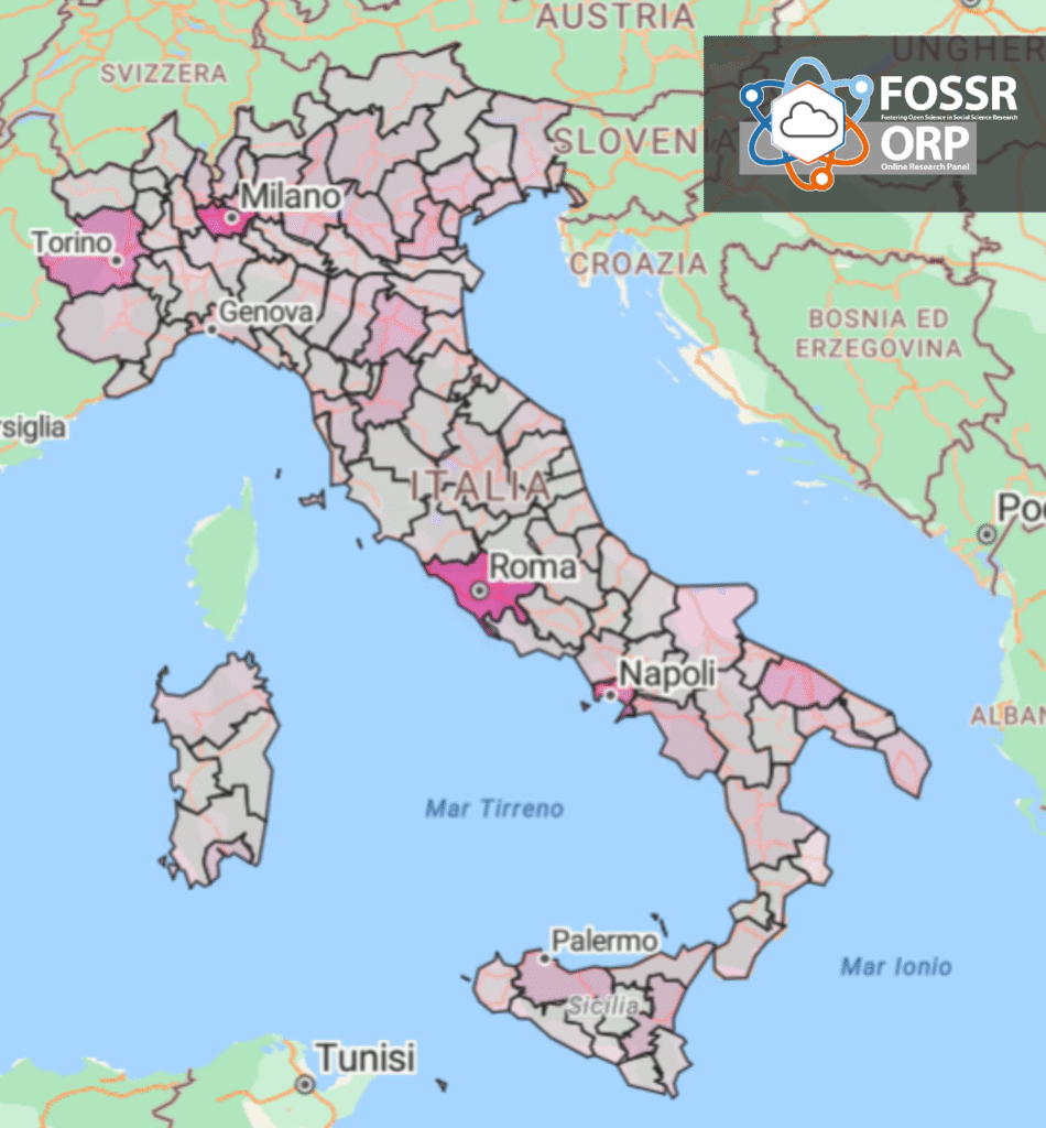 Extraordinary participation – over 57% – in the first phase of the FOSSR-ORP “CIVES Observatory” survey 4 province ORP