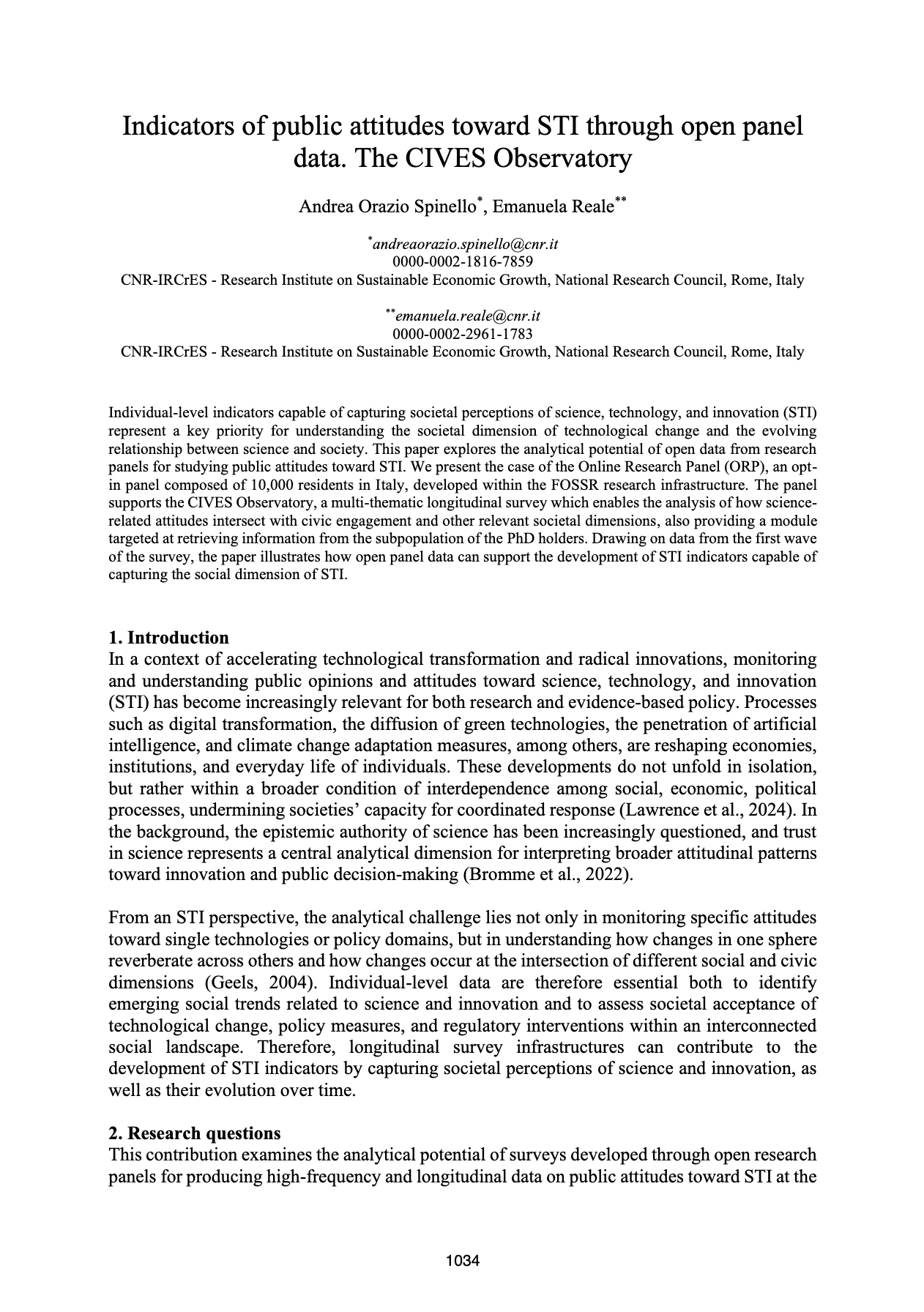 Online Research Panel (ORP) 13 Screenshot 2026 10 16 alle 12.10.58